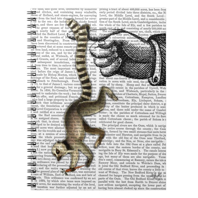 Ring Tailed Lemur on Finger 2 Notebook (Front)