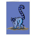 Ring Tailed Lemur Painting and Facts Card