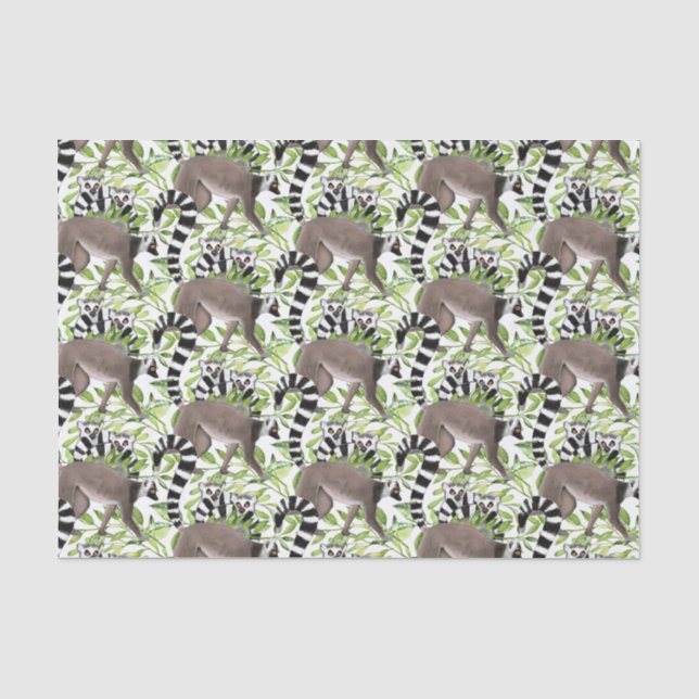 Ring-tailed Lemurs in the jungle Tissue Paper (Front)