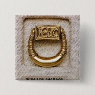 Ring with the seal of General Horemheb 2 Inch Square Button