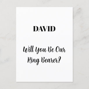 Ringbearer Custom Name Simple Minimal Wedding Postcard