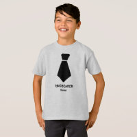 Ringbearer Dress Up Tie Custom Name Grey Wedding