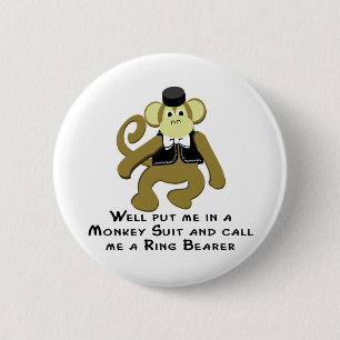 Ringbearer/ Monkey 2 Inch Round Button