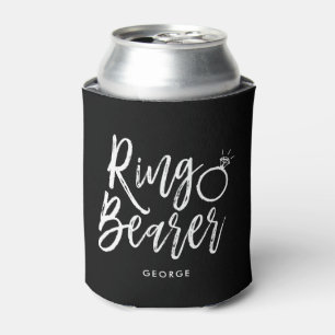 Ringbearer Script Style Custom Wedding Can Cooler