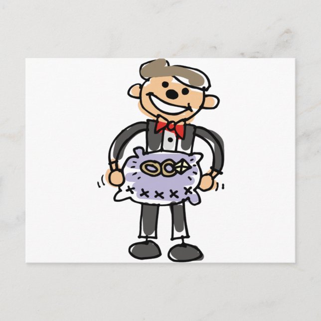 Ringbearer Wedding Rings Pillow Postcard (Front)