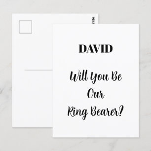 Ringbearer Wedding Simple Minimal Custom Name  Postcard