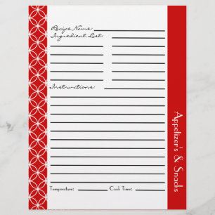 Ringed Diamonds Recipe Inserts - Red White