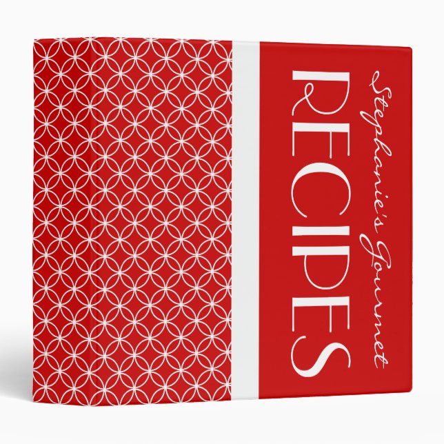Ringed Diamonds Recipe - Red White Binder (Front/Spine)