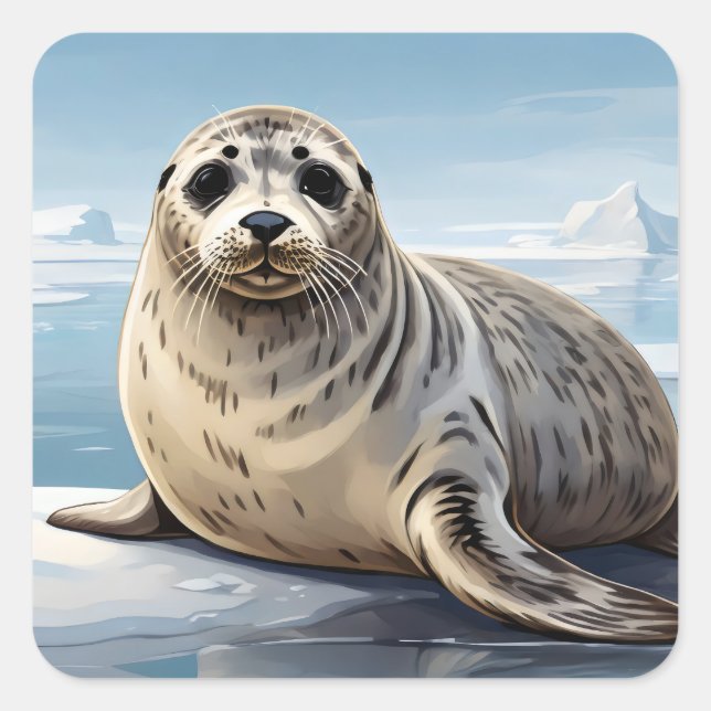 Ringed seal on sea ice (Front)