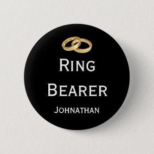 Ringer Bearer with Two Wedding Bands 2 Inch Round Button