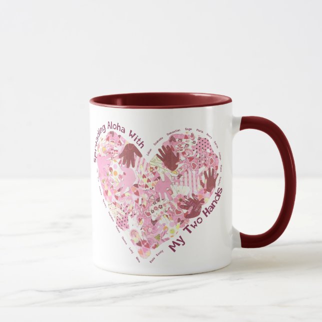 Ringer Mug: Spreading Aloha (6 Colours Avl) Mug (Right)