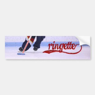 Ringette Bumper Sticker (red writing)