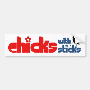 Ringette "Chicks With Sticks" Bumper Stickers
