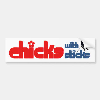 Ringette "Chicks With Sticks" Bumper Stickers