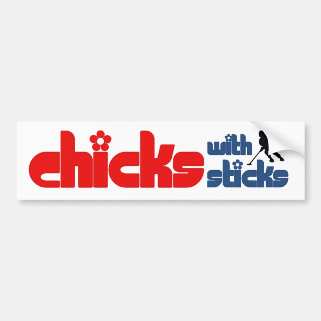 Ringette "Chicks With Sticks" Bumper Stickers (Front)