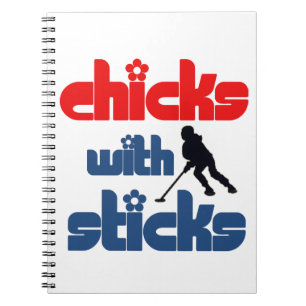 Ringette "Chicks With Sticks" Spiral Notebook
