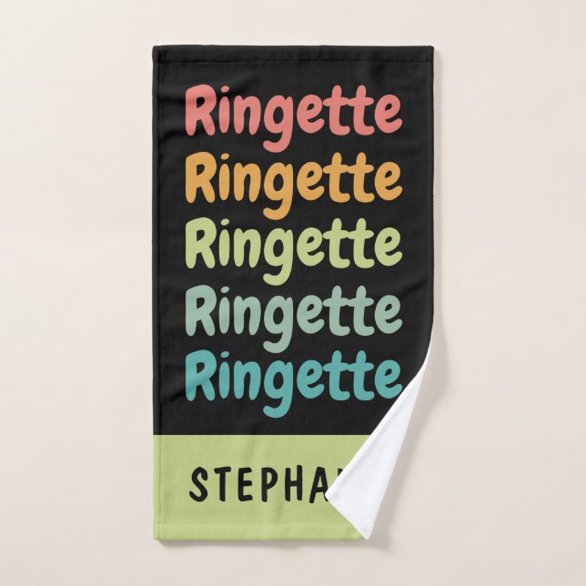 Ringette Cute Retro Lecteur Ringette Personnalisé (Serviette à main)