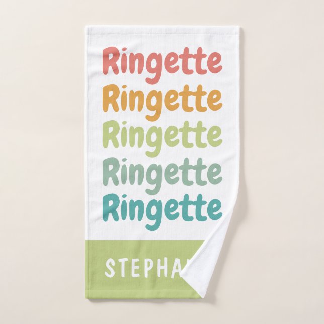 Ringette Cute Retro Ringette Player Custom Hand Towel (Hand Towel)