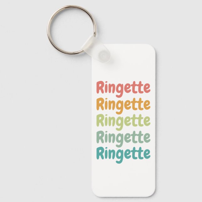 Ringette Cute Retro Ringette Player Gifts Keychain (Front)