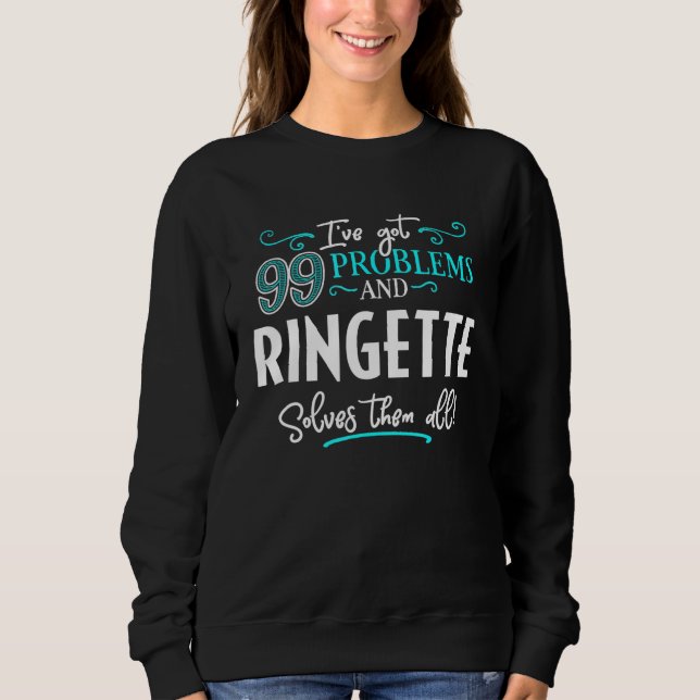 Ringette Design - Ringette Solves Them All Sweatshirt (Front)