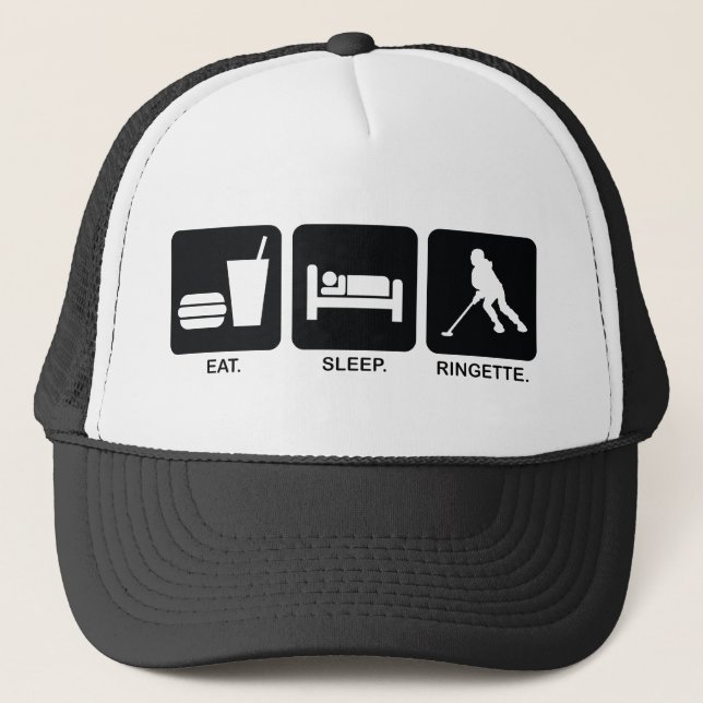 Ringette "Eat Sleep Ringette" Baseball Hat (Front)