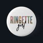 Ringette Girl Cheetah Print | Ringette Player 2 Inch Round Button<br><div class="desc">Ringette Girl Cheetah Print | Ringette Player Gifts!</div>