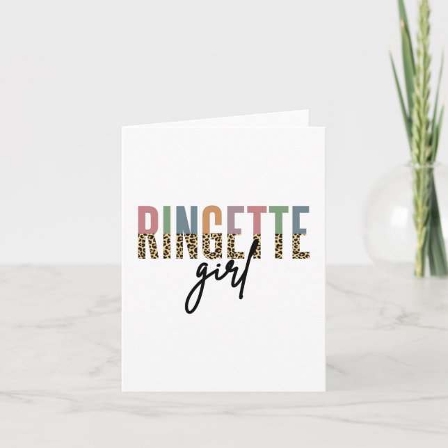 Ringette Girl Cheetah Print | Ringette Player Card (Front)