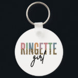 Ringette Girl Cheetah Print | Ringette Player Keychain<br><div class="desc">Ringette Girl Cheetah Print | Ringette Player Gifts!</div>