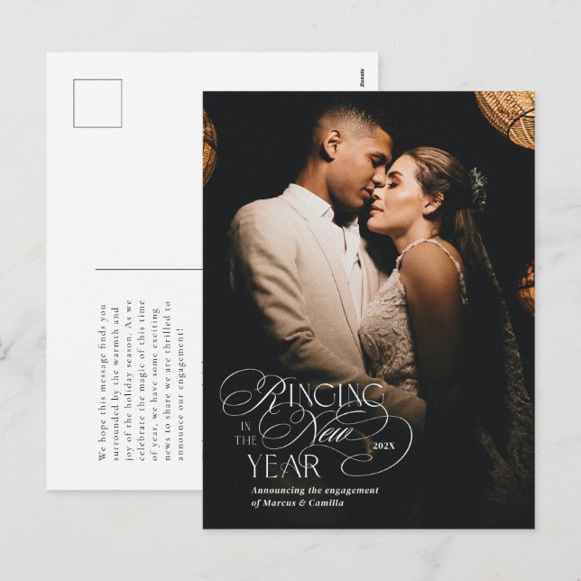 "Ringing in the New Year" Engagement Announcement  (Front/Back)