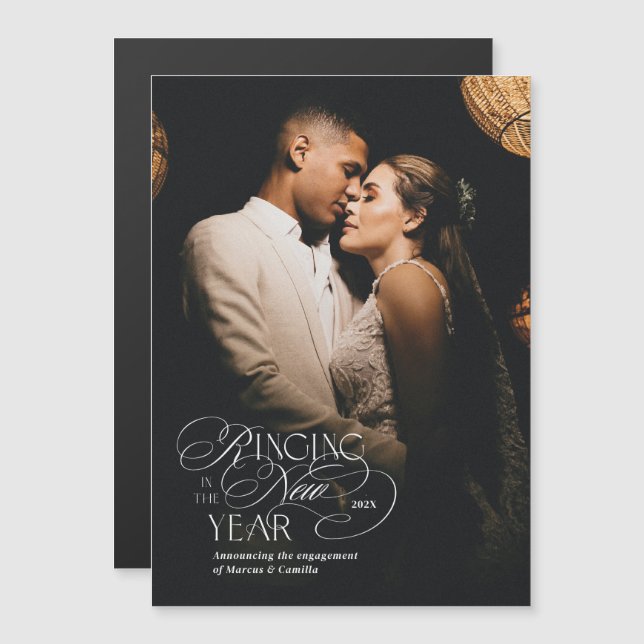 "Ringing in the New Year" Engagement Announcement  (Front/Back)