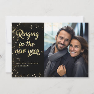 "Ringing in the New Year!" Engagement Photo Holiday Card