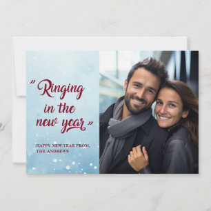 "Ringing in the New Year!" Engagement Photo Holiday Card