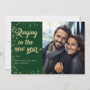 "Ringing in the New Year!" Engagement Photo Holiday Card