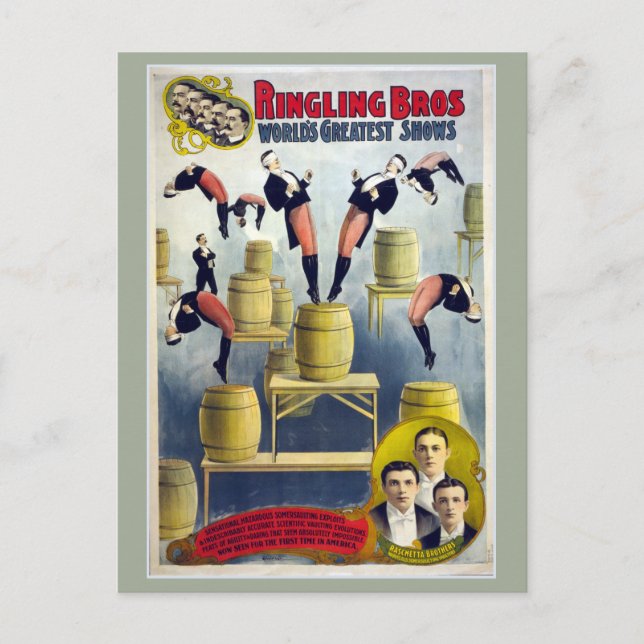Ringling Bros Vintage Circus Postcard (Front)