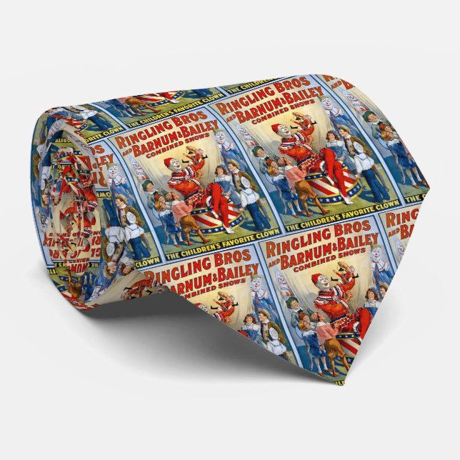 Ringling Brothers & Barnum & Bailey Vintage Clown Tie (Rolled)