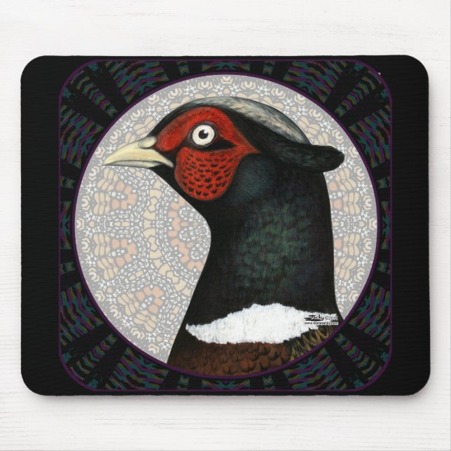 Ringneck Pheasant Circle Mouse Pad (Front)
