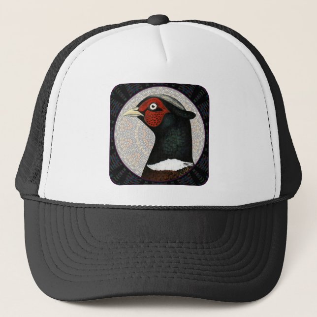 Ringneck Pheasant Circle Trucker Hat (Front)