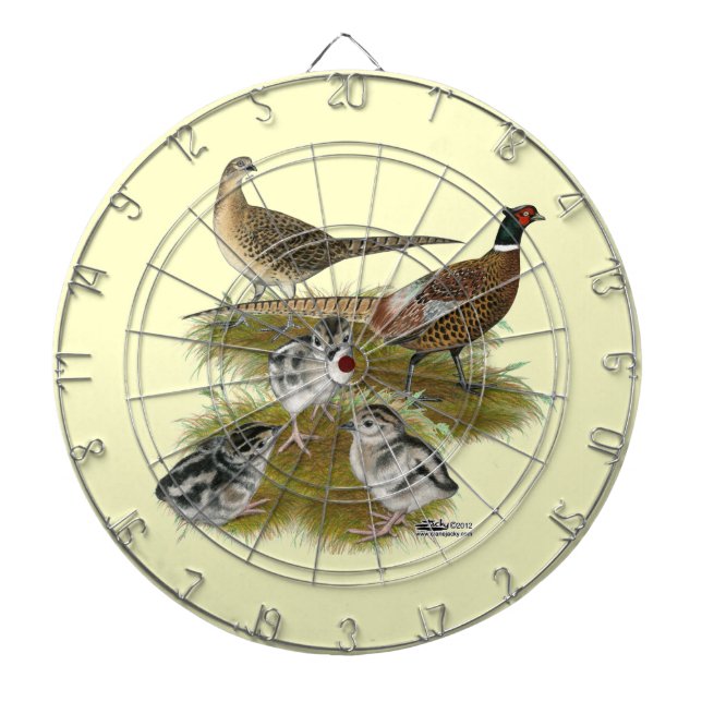 Ringneck Pheasant Family Dartboard (Front)