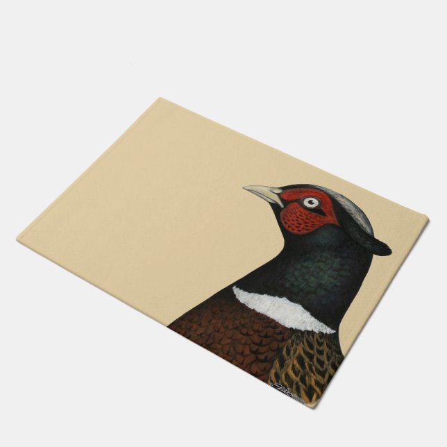 Ringneck Pheasant Head Doormat (Angled)