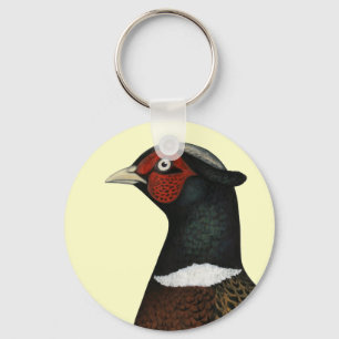 Ringneck Pheasant Head Keychain