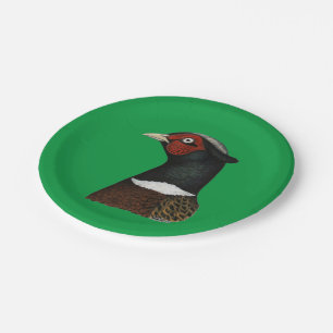 Ringneck Pheasant Head Paper Plate