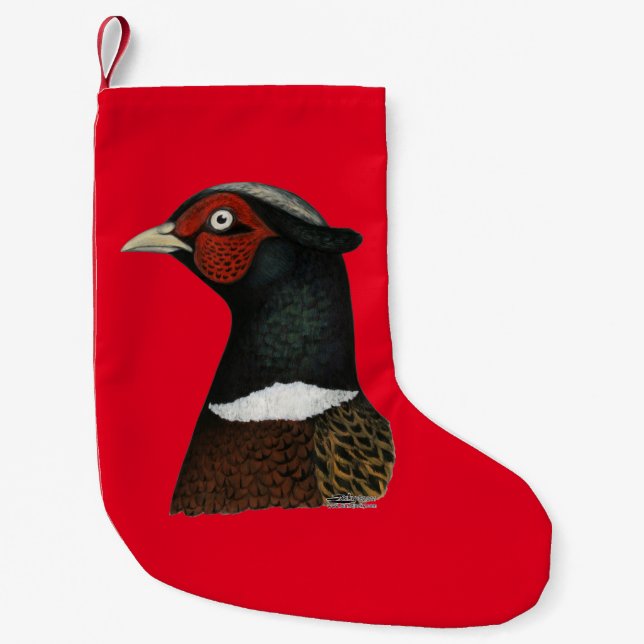 Ringneck Pheasant Head Small Christmas Stocking (Front)