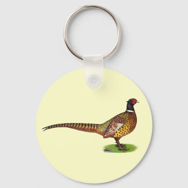 Ringneck Pheasant Rooster Keychain (Front)