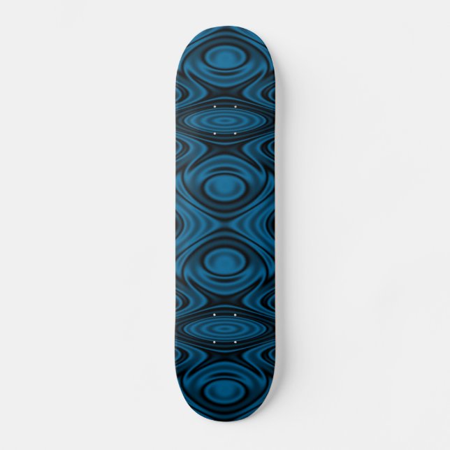Rings and Ripples Blue Skateboard (Front)
