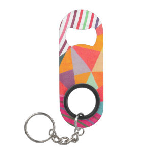 rings and triangles mini collage keychain bottle opener