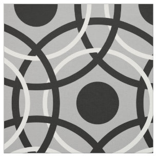 Rings black & white I + your backgr. & ideas Fabric