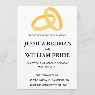 Rings Customizable Wedding Invitation. Invitation
