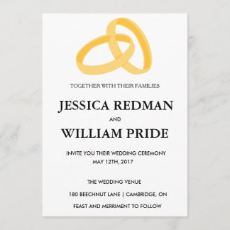 Rings Customizable Wedding Invitation. Invitation