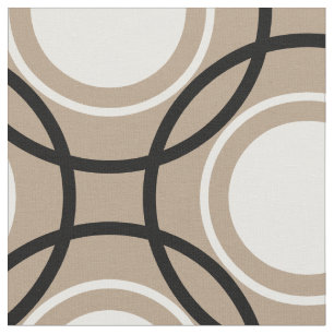 Rings Dots black & white + your backgr. & ideas Fabric