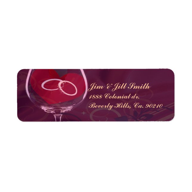 Rings In Wedding Wine Glass (Front)
